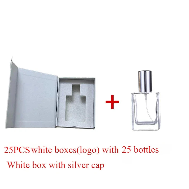 25Pcs 30ml Atomizer Perfume Bottle with Custom Logo Perfume Bottle with Packaging Gold/silver Perfume Box Packaging Wholesale