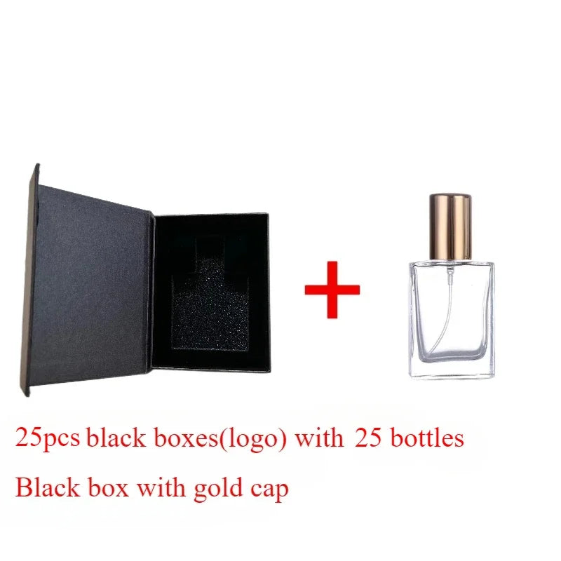 25Pcs 30ml Atomizer Perfume Bottle with Custom Logo Perfume Bottle with Packaging Gold/silver Perfume Box Packaging Wholesale