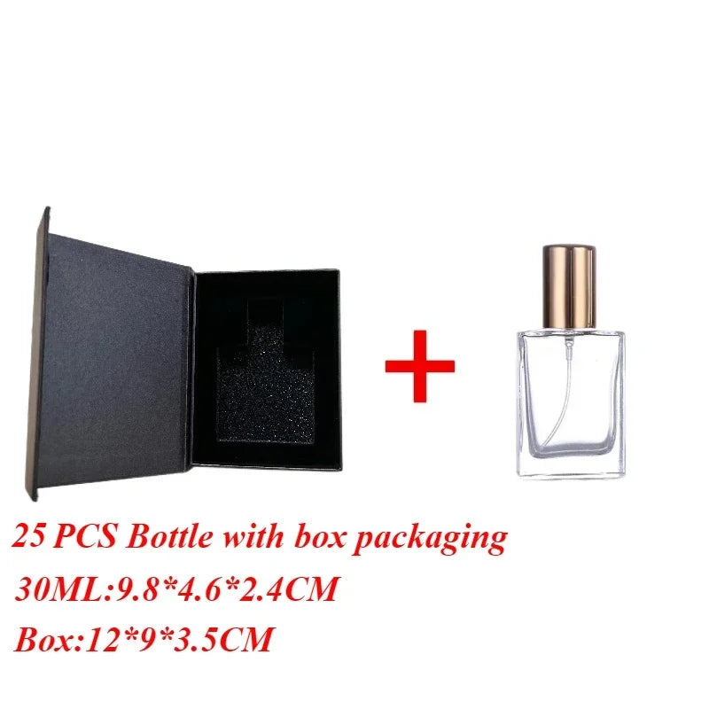 25Pcs 30ml Atomizer Perfume Bottle with Custom Logo Perfume Bottle with Packaging Gold/silver Perfume Box Packaging Wholesale